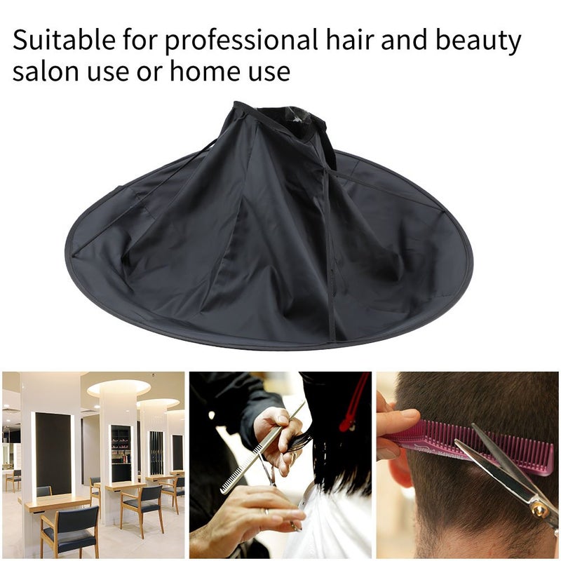 woobles Hair Cutting Cloak Umbrella Cape Salon Barber for Salon and Home Stylists Use Adult (Black) - Image 4